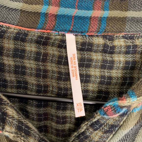 Free People one of the guy plaid dolman sleeve top - Picture 6 of 8